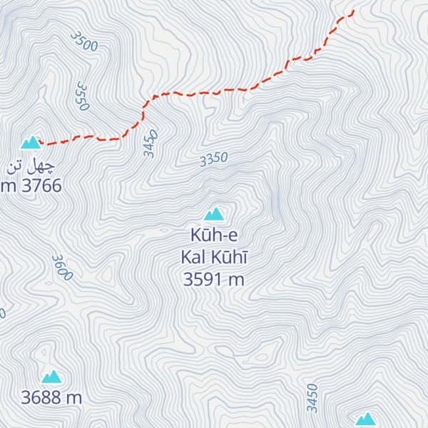 Map of Kūh-e Kal Kūhī