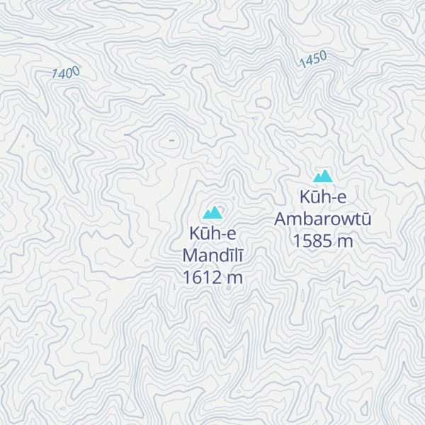 Map of Kūh-e Mandīlī