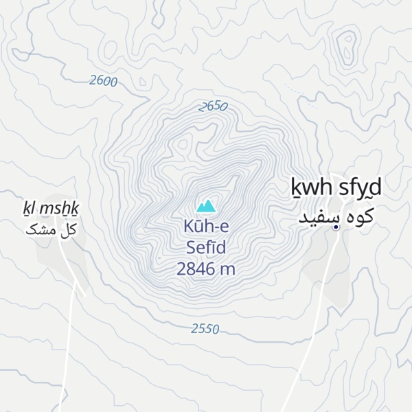 Map of Kūh-e Sefīd