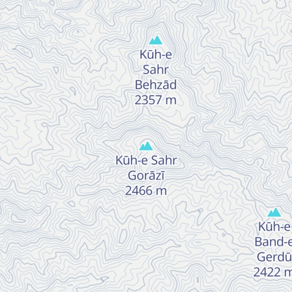 Map of Kūh-e Sahr Gorāzī