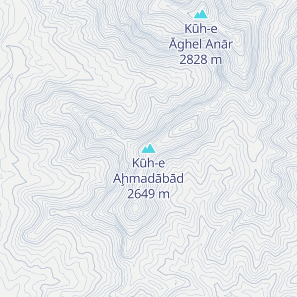 Map of Kūh-e Aḩmadābād