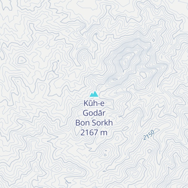 Map of Kūh-e Godār Bon Sorkh