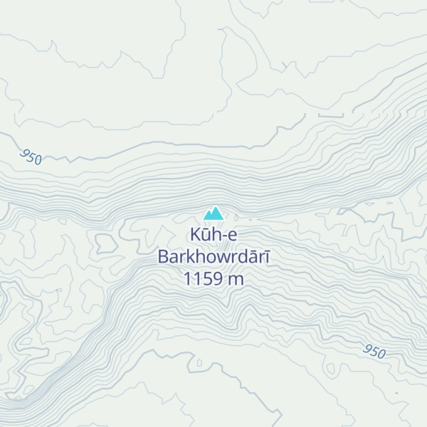 Map of Kūh-e Barkhowrdārī