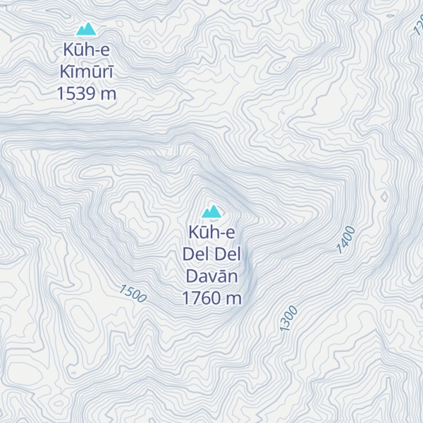 Map of Kūh-e Del Del Davān
