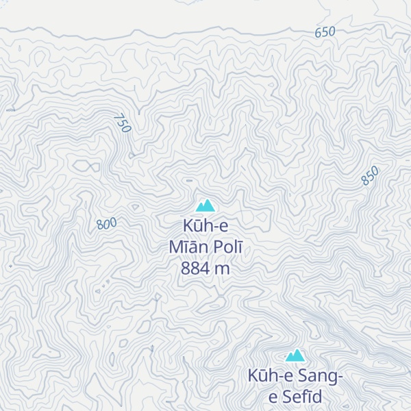 Map of Kūh-e Mīān Polī