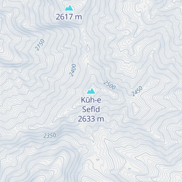 Map of Kūh-e Sefīd