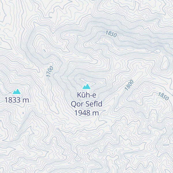 Map of Kūh-e Qor Sefīd