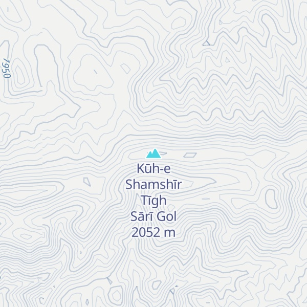 Map of Kūh-e Shamshīr Tīgh Sārī Gol