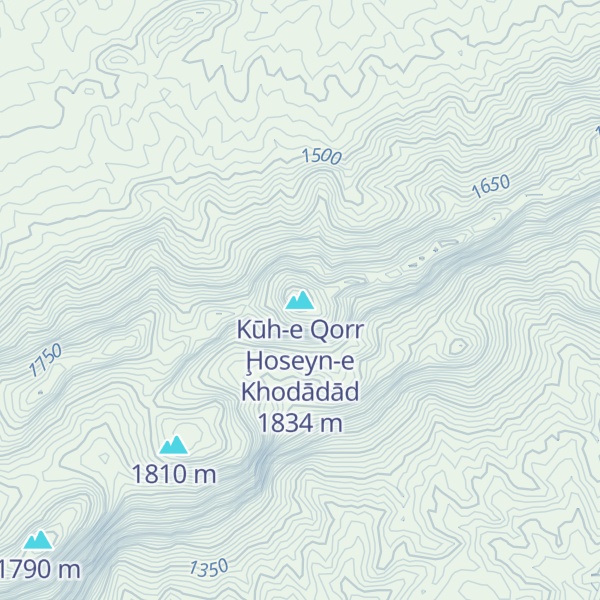 Map of Kūh-e Qorr Ḩoseyn-e Khodādād