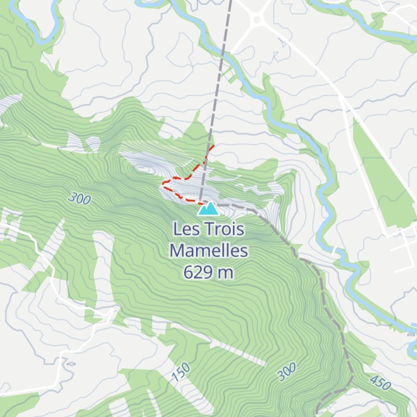 Map of Les Trois Mamelles