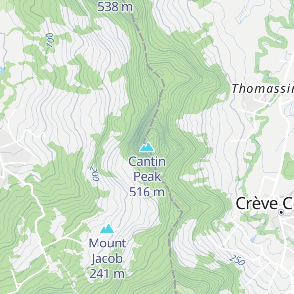 Map of Cantin Peak