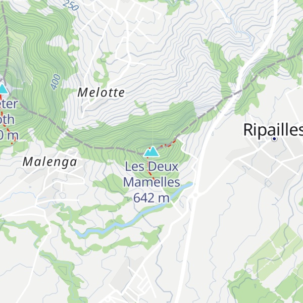 Map of Les Deux Mamelles