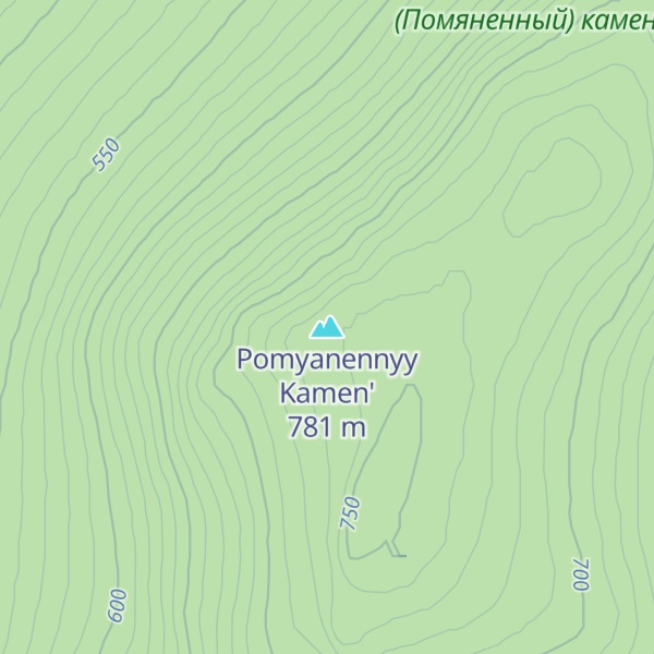 Map of Pomyanennyy Kamen'