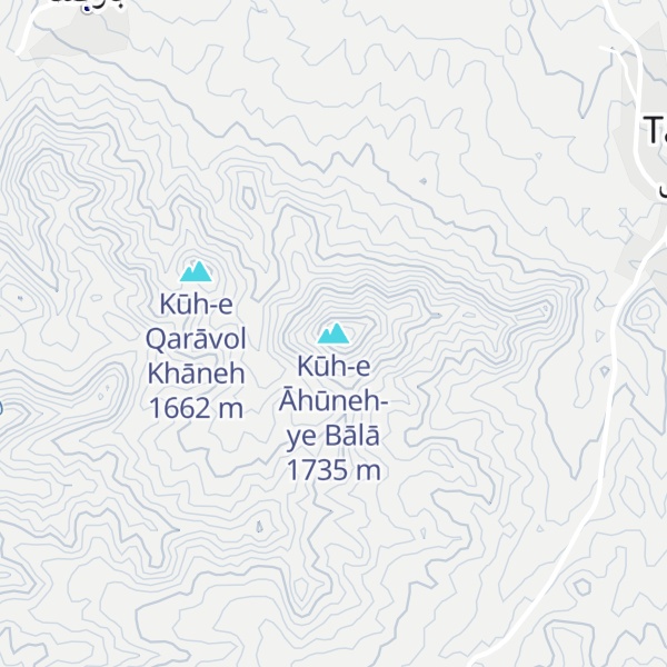 Map of Kūh-e Āhūneh-ye Bālā
