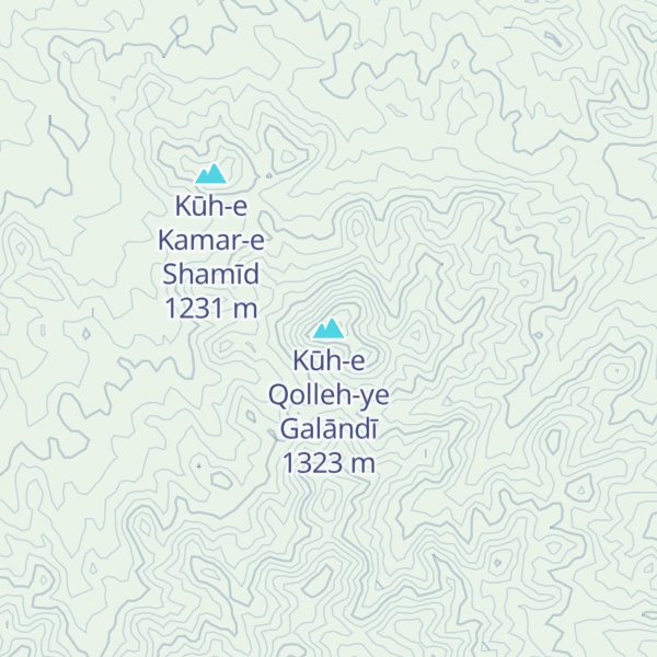 Map of Kūh-e Qolleh-ye Galāndī
