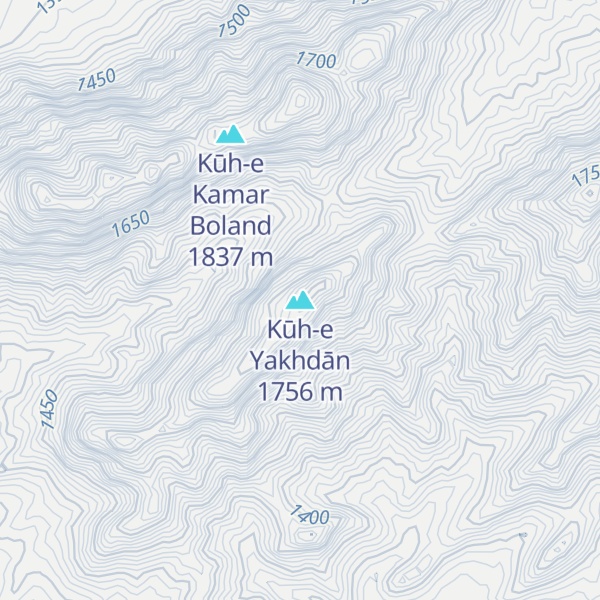 Map of Kūh-e Yakhdān