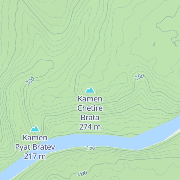 Map of Kamen Chetire Brata