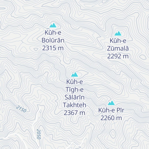 Map of Kūh-e Tīgh-e Sālārīn Takhteh
