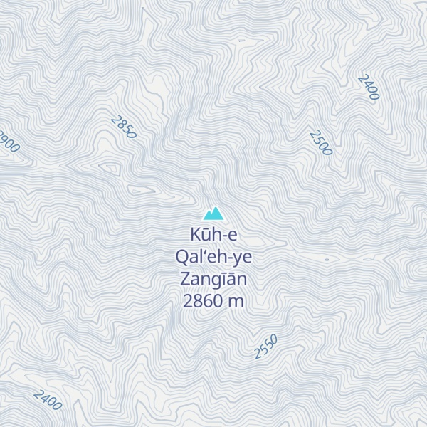 Map of Kūh-e Qal‘eh-ye Zangīān