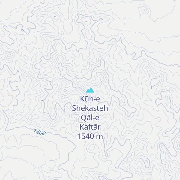 Map of Kūh-e Shekasteh Qāl-e Kaftār