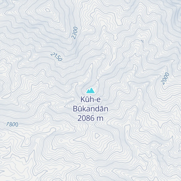 Map of Kūh-e Būkandān