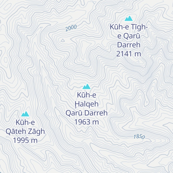 Map of Kūh-e Ḩalqeh Qarū Darreh