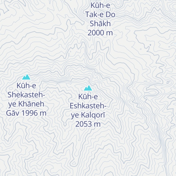 Map of Kūh-e Eshkasteh-ye Kalqorī