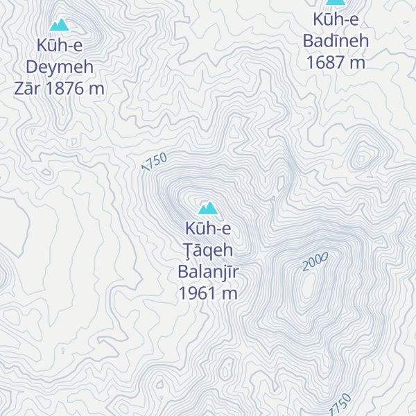 Map of Kūh-e Ţāqeh Balanjīr