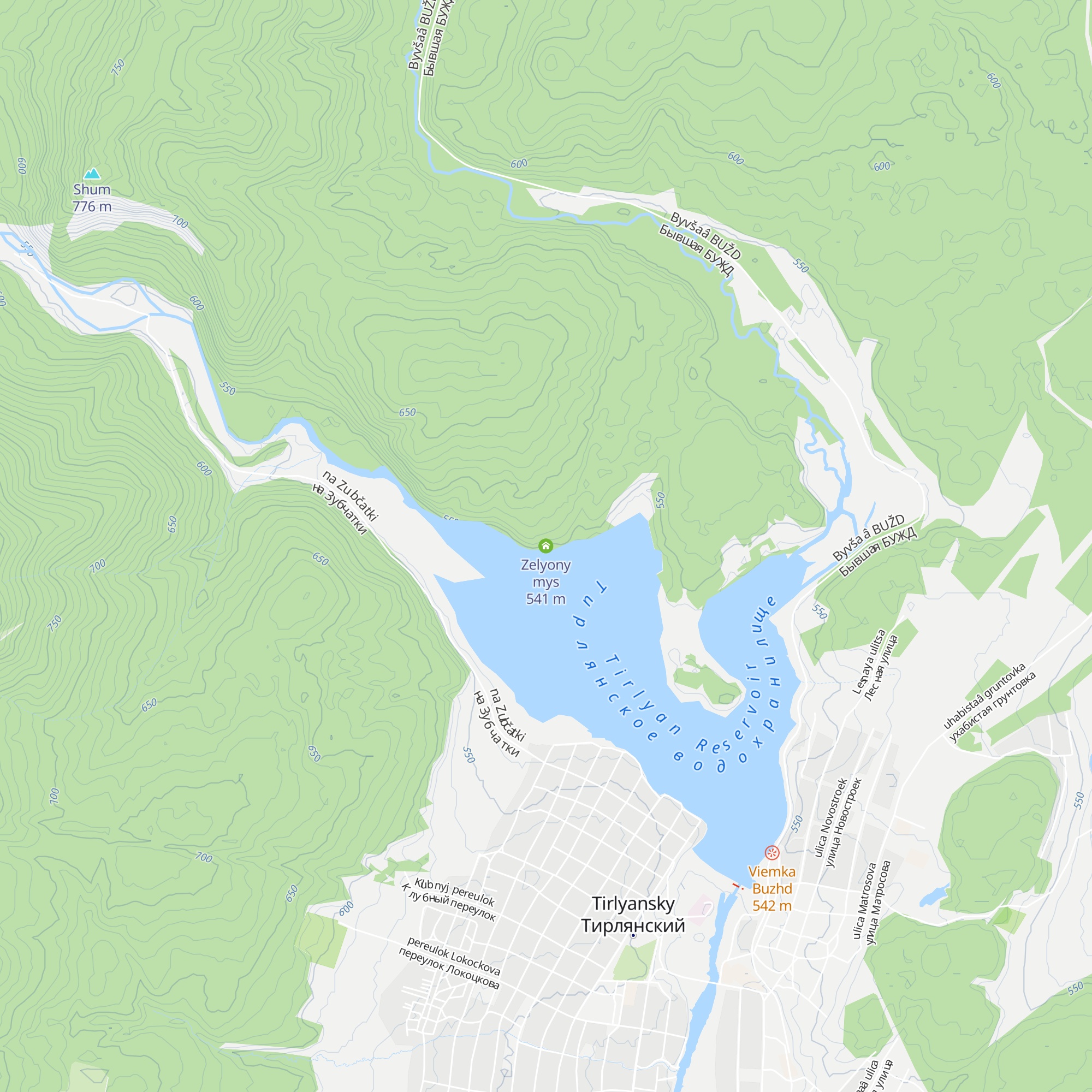 Zelyony mys map