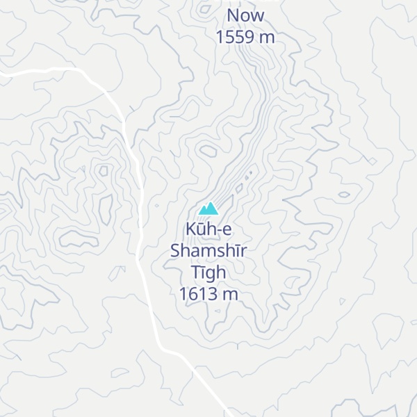 Map of Kūh-e Shamshīr Tīgh