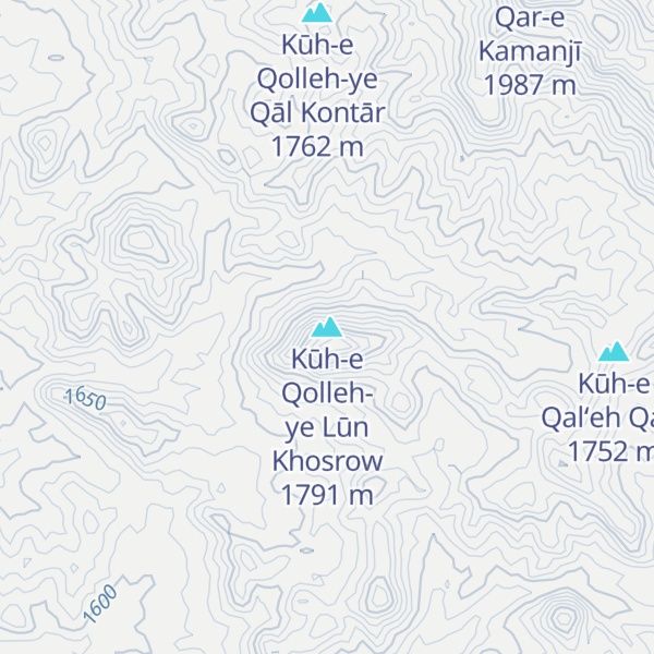Map of Kūh-e Qolleh-ye Lūn Khosrow