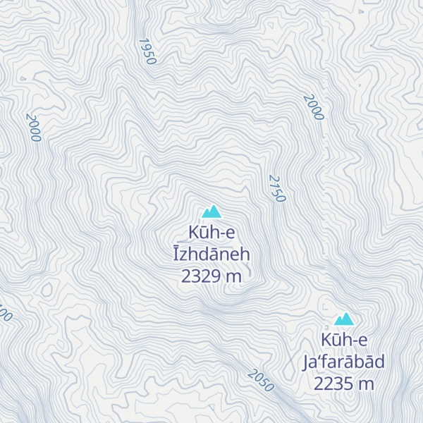 Map of Kūh-e Īzhdāneh