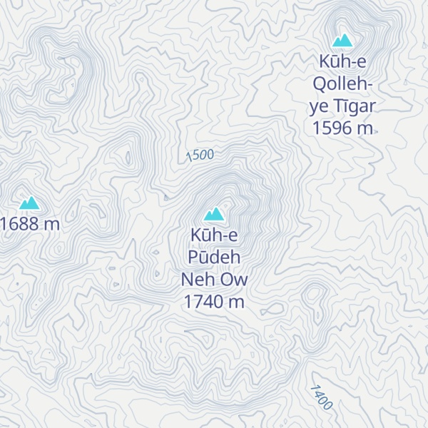 Map of Kūh-e Pūdeh Neh Ow