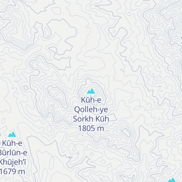 Map of Kūh-e Qolleh-ye Sorkh Kūh