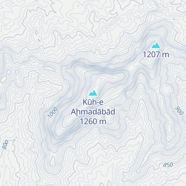 Map of Kūh-e Aḩmadābād