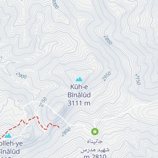 Map of Kūh-e Bīnālūd