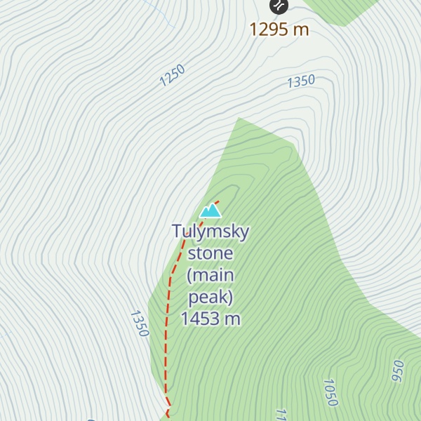 Map of Tulymsky stone (main peak)