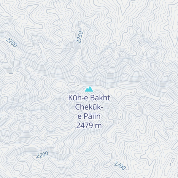 Map of Kūh-e Bakht Chekūk-e Pāīīn