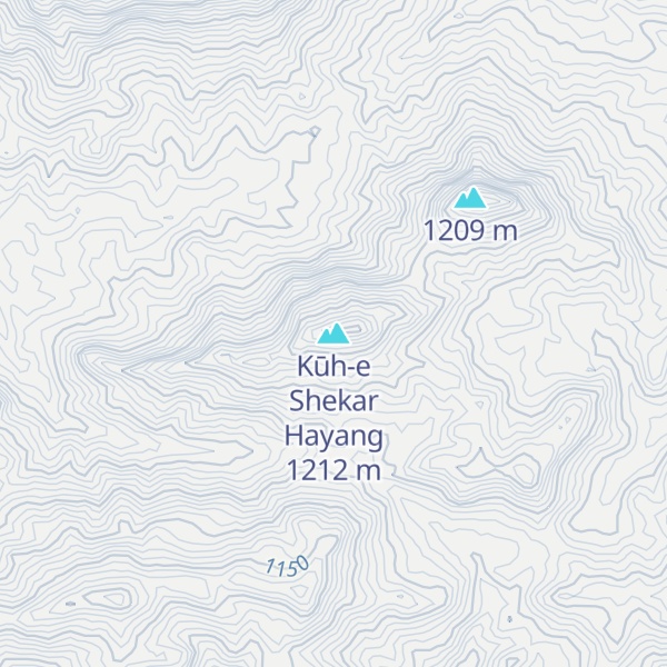 Map of Kūh-e Shekar Hayang