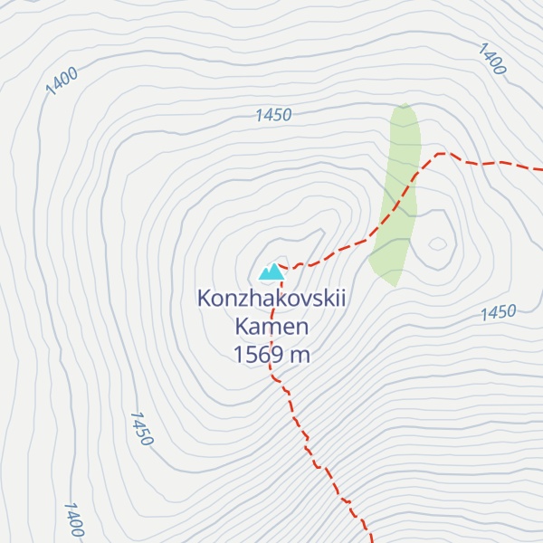 Map of Konzhakovskii Kamen