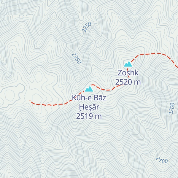Map of Kūh-e Bāz Ḩeşār