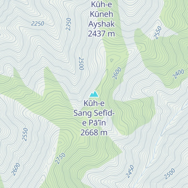 Map of Kūh-e Sang Sefīd-e Pā’īn