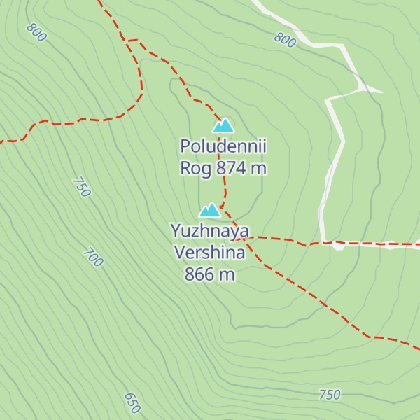Map of Yuzhnaya Vershina