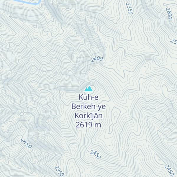 Map of Kūh-e Berkeh-ye Korkījān