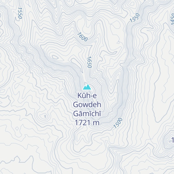 Map of Kūh-e Gowdeh Gāmīchī