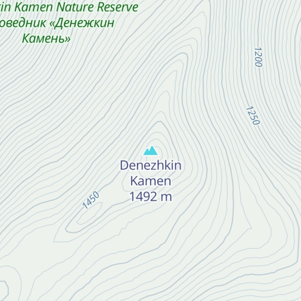 Map of Denezhkin Kamen