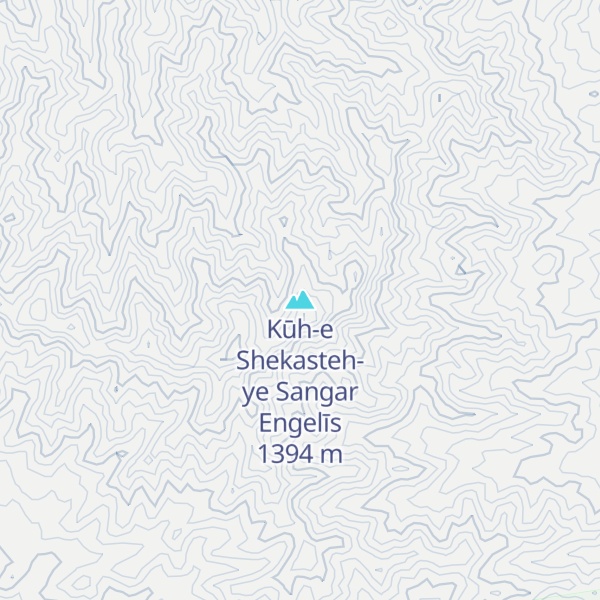 Map of Kūh-e Shekasteh-ye Sangar Engelīs