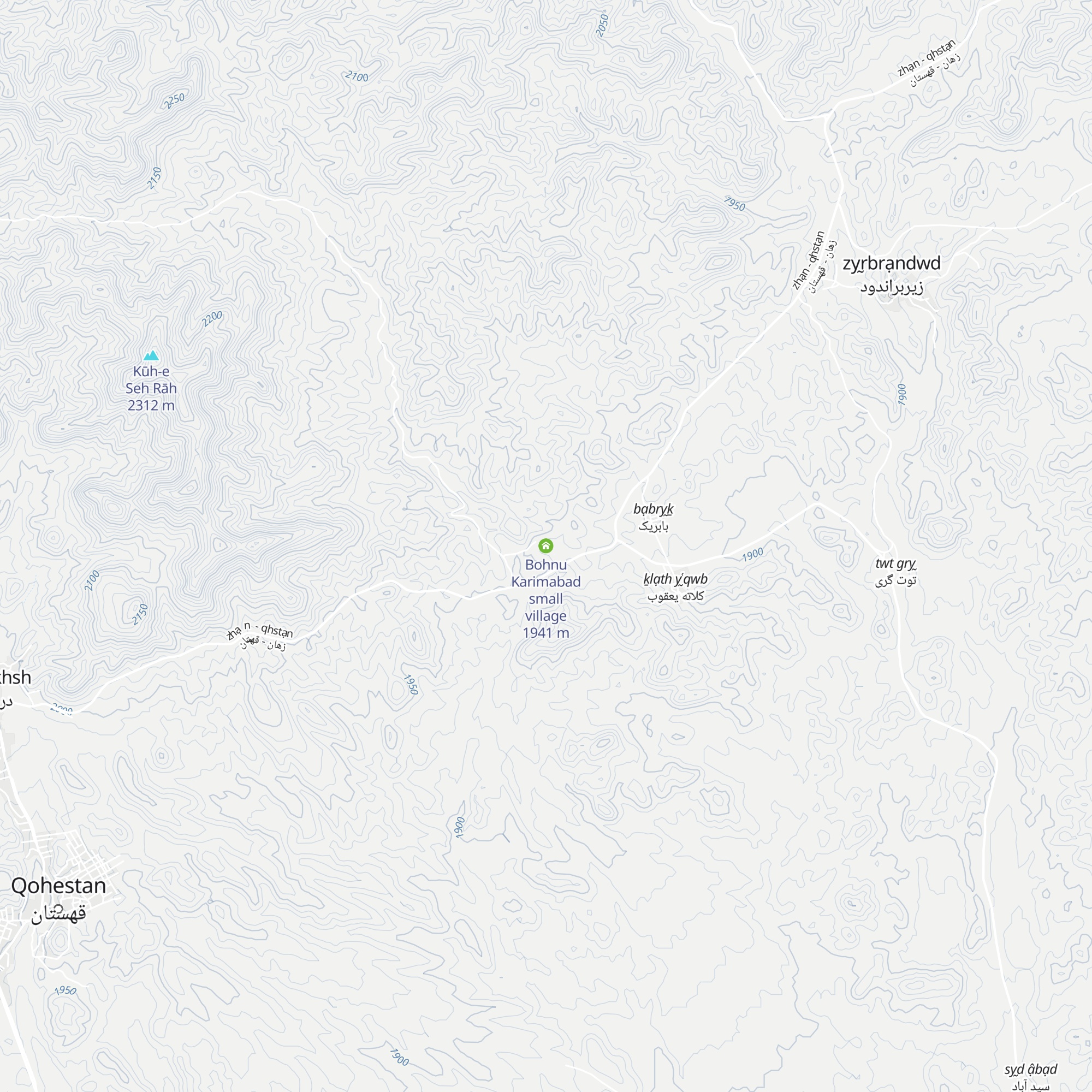Bohnu Karimabad small village map