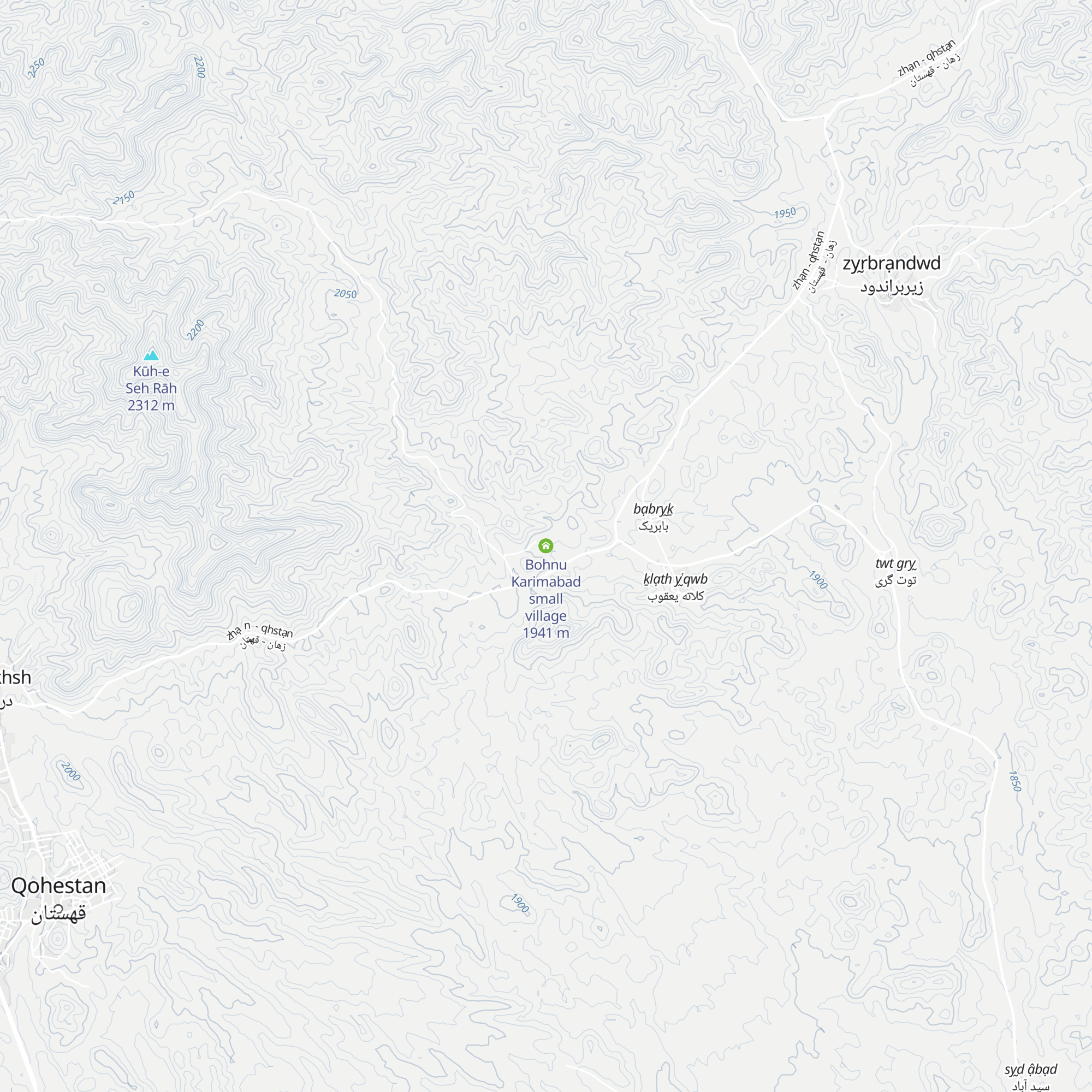 Bohnu Karimabad small village map