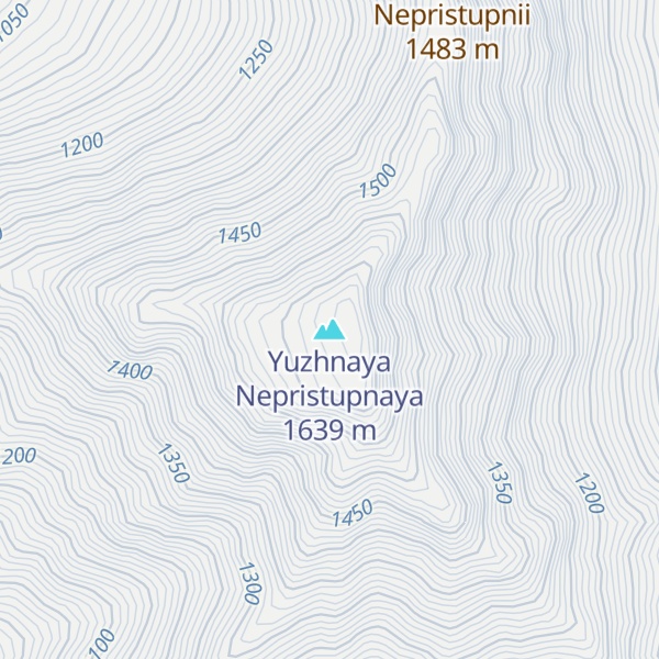 Map of Yuzhnaya Nepristupnaya